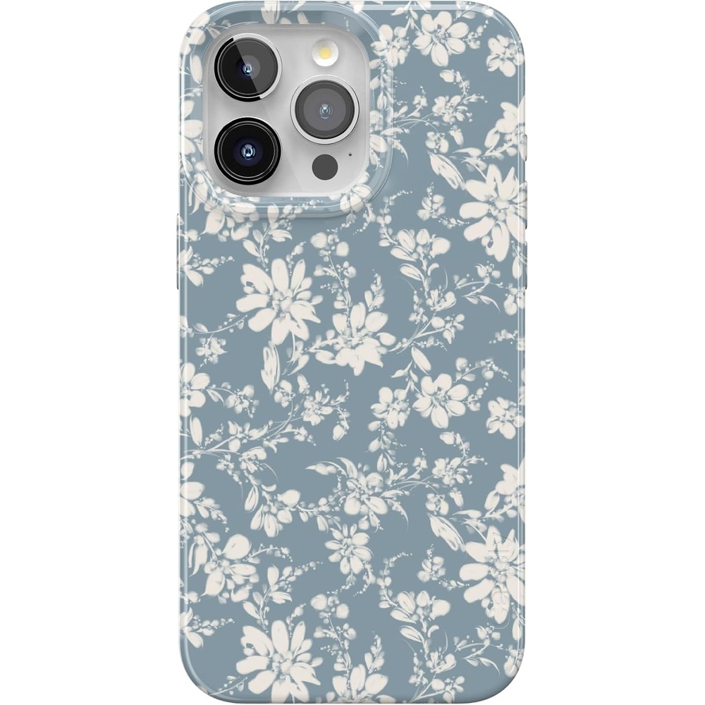image:imageCasely iPhone 15 Pro Max Case Afternoon Tea Blue Floral Compatible with MagSafe Classic Ultra Thin Design