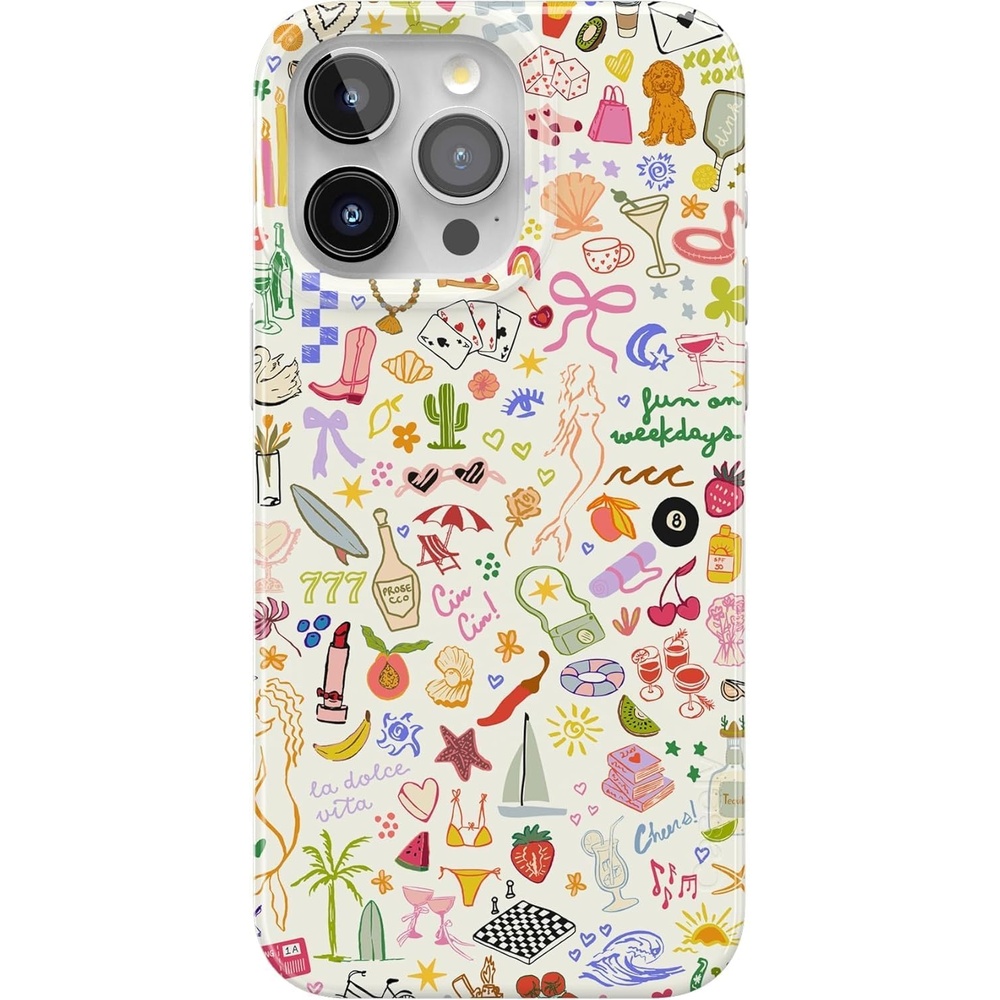 image:imageCasely iPhone 15 Pro Max Case  Clear Skies  Clear Shimmer  Compatible with MagSafe  Classic Ultra Slim DesignAll the Fun Things  Fun on Weekdays