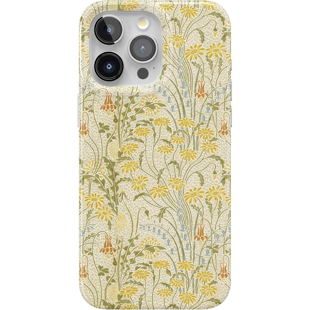 image:imageCasely iPhone 15 Pro Max Case  Clear Skies  Clear Shimmer  Compatible with MagSafe  Classic Ultra Slim DesignBoho Blooms  Golden Floral