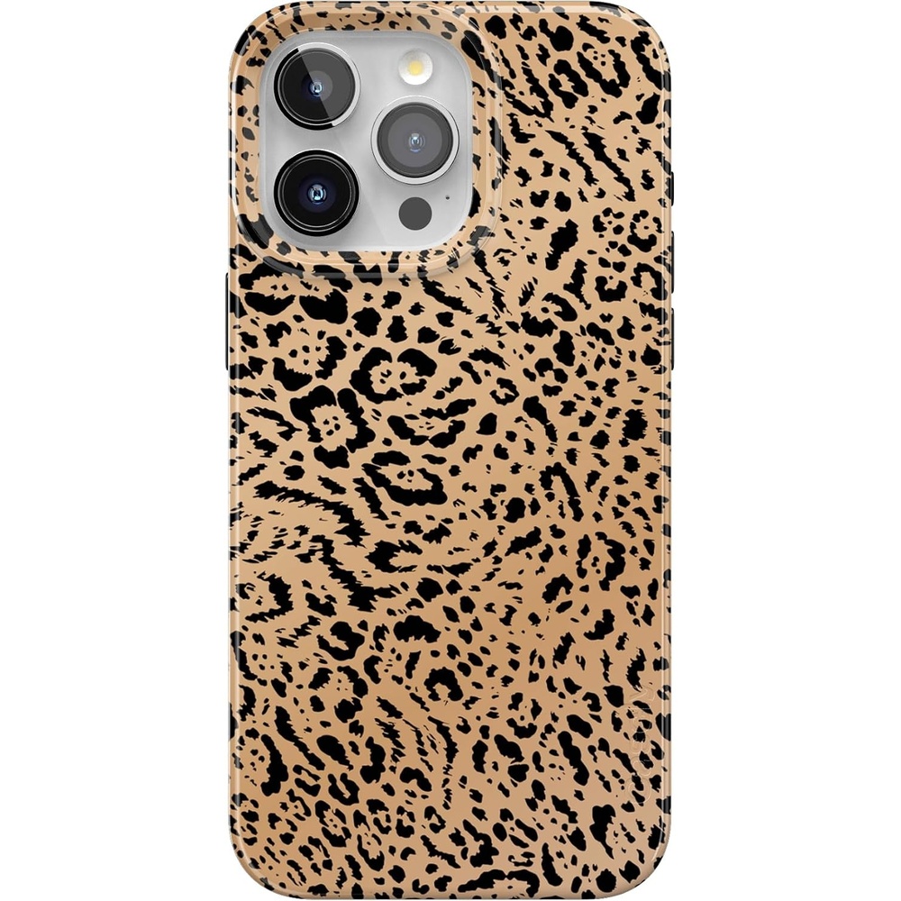 image:imageCasely iPhone 15 Pro Max Case Clear Skies Clear Shimmer Compatible with MagSafe Classic Ultra Slim DesignBorn to Be Wild Jaguar Print