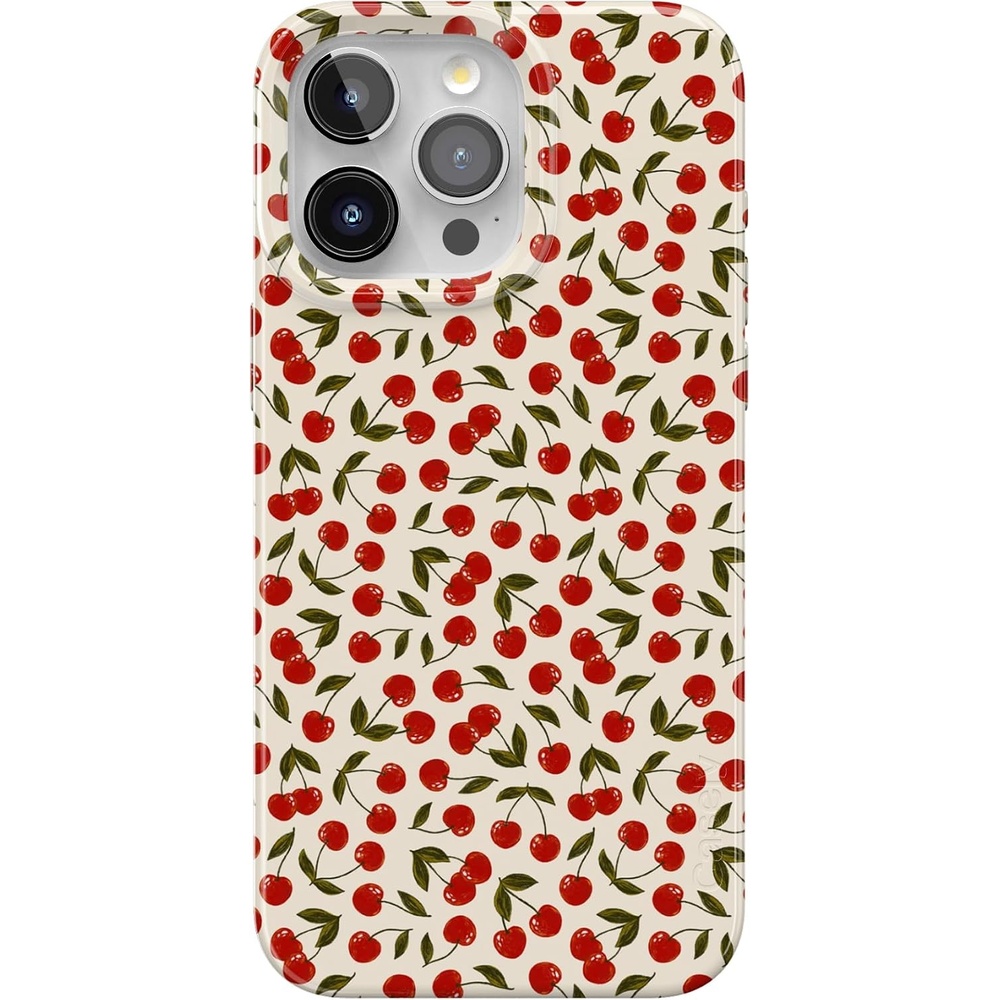 image:imageCasely iPhone 15 Pro Max Case  Clear Skies  Clear Shimmer  Compatible with MagSafe  Classic Ultra Slim DesignCherry on Top  Red Cherries