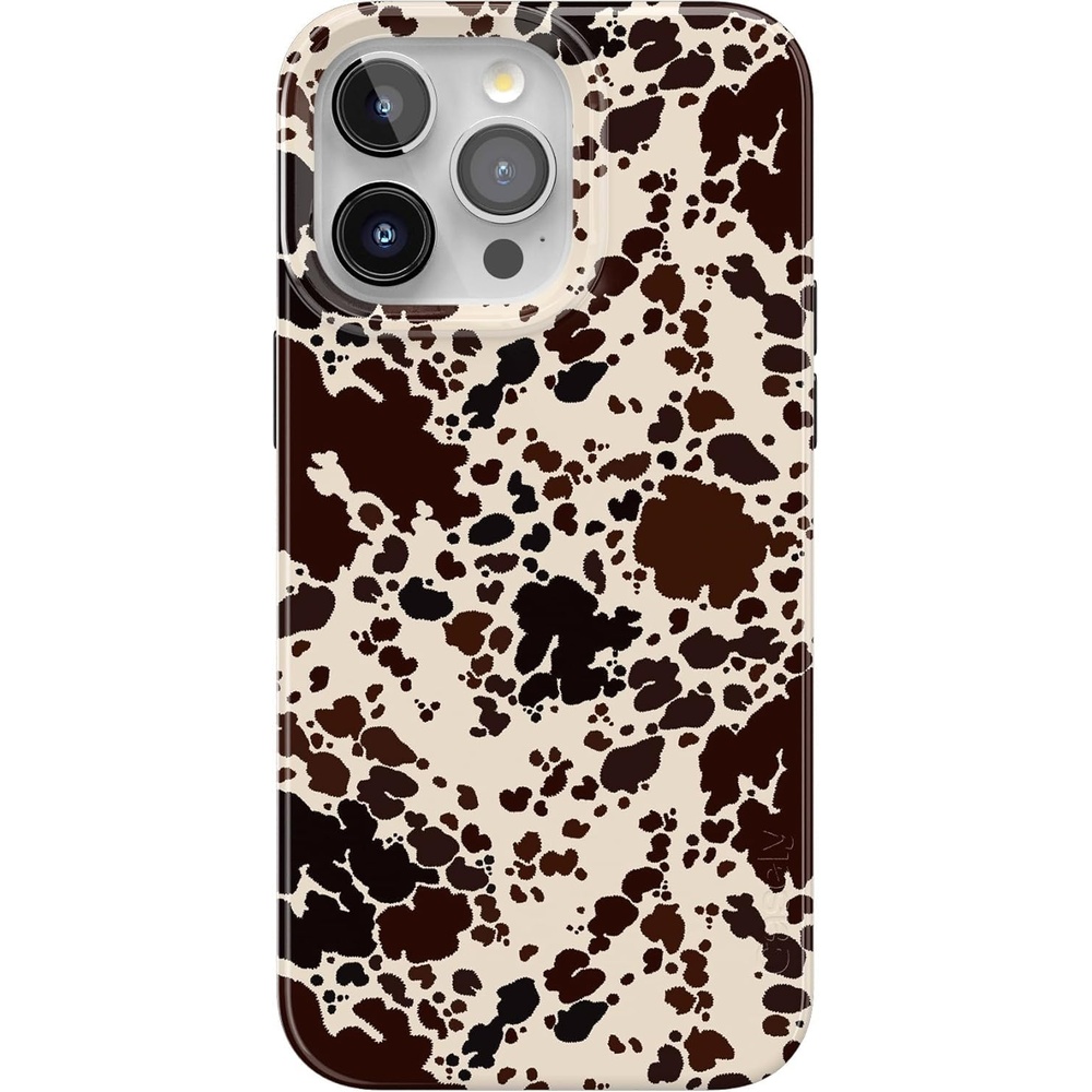 image:imageCasely iPhone 15 Pro Max Case Clear Skies Clear Shimmer Compatible with MagSafe Classic Ultra Slim DesignCowgirl Envy Cow Print