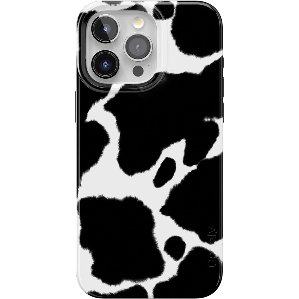 image:imageCasely iPhone 15 Pro Max Case Clear Skies Clear Shimmer Compatible with MagSafe Classic Ultra Slim DesignCurrent MOOd Cow Print