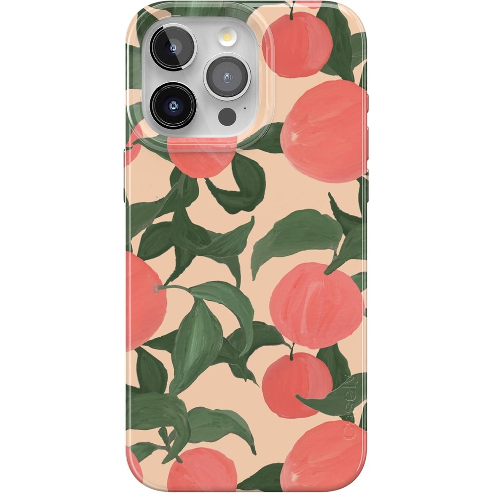 image:imageCasely iPhone 15 Pro Max Case  Clear Skies  Clear Shimmer  Compatible with MagSafe  Classic Ultra Slim DesignFeeling Peachy  Blush Vines