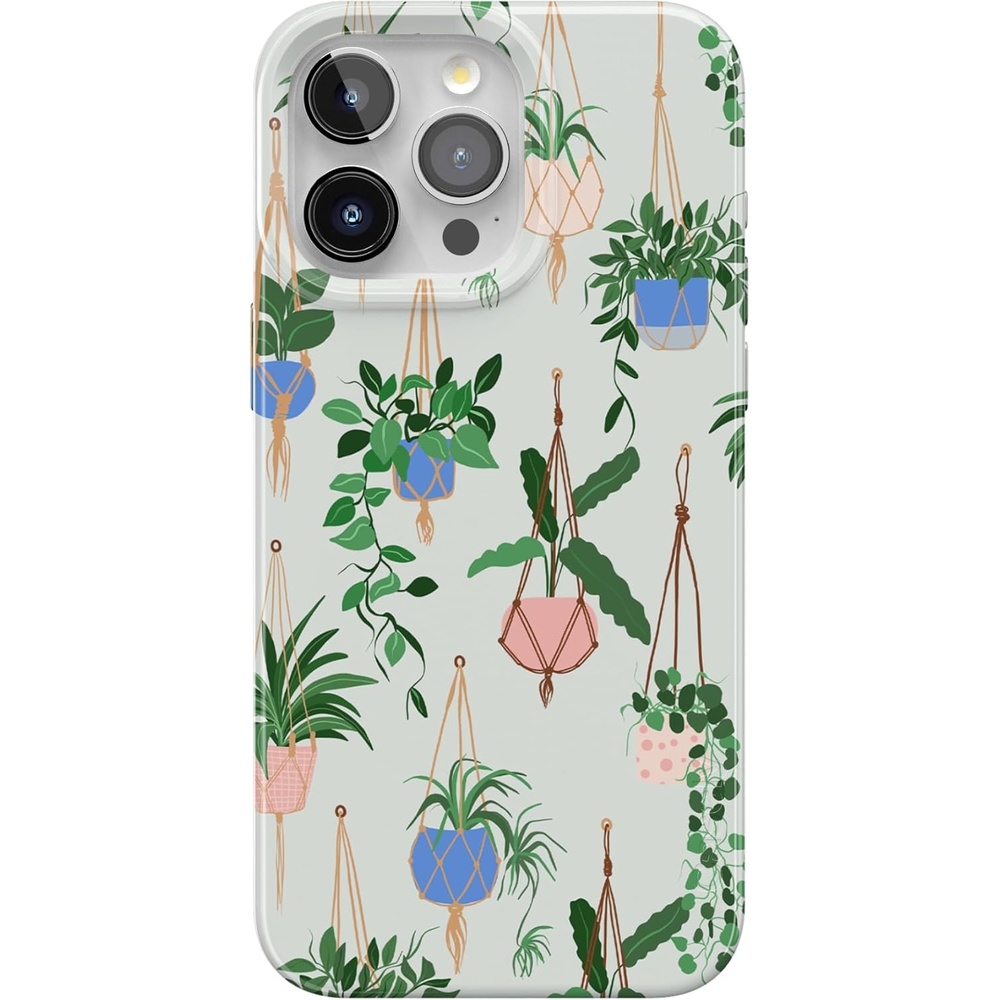 image:imageCasely iPhone 15 Pro Max Case Clear Skies Clear Shimmer Compatible with MagSafe Classic Ultra Slim DesignHanging Around Potted Plants Floral