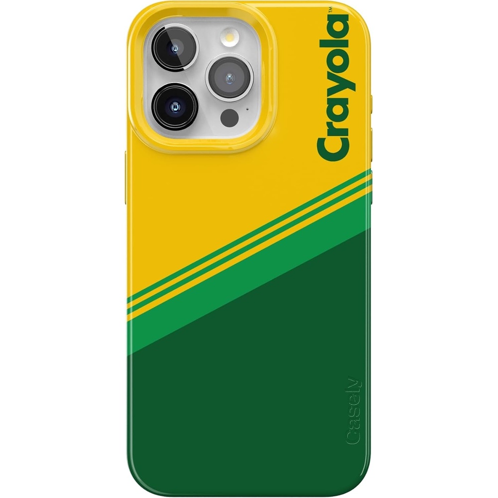 image:imageCasely iPhone 15 Pro Max Case Clear Skies Clear Shimmer Compatible with MagSafe Classic Ultra Slim DesignKeep It Classic Crayola Crayon Box