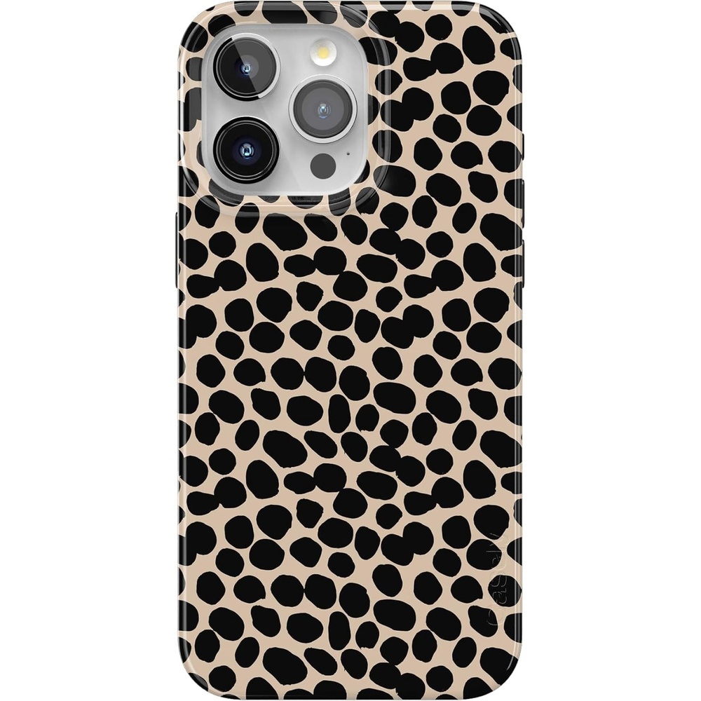 image:imageCasely iPhone 15 Pro Max Case Clear Skies Clear Shimmer Compatible with MagSafe Classic Ultra Slim DesignLost in Spots Cheetah Print