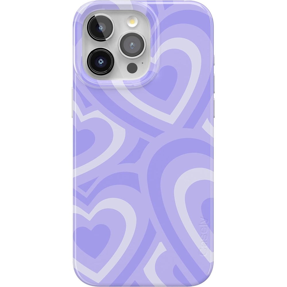 image:imageCasely iPhone 15 Pro Max Case Clear Skies Clear Shimmer Compatible with MagSafe Classic Ultra Slim DesignLove Song Lavender Heart