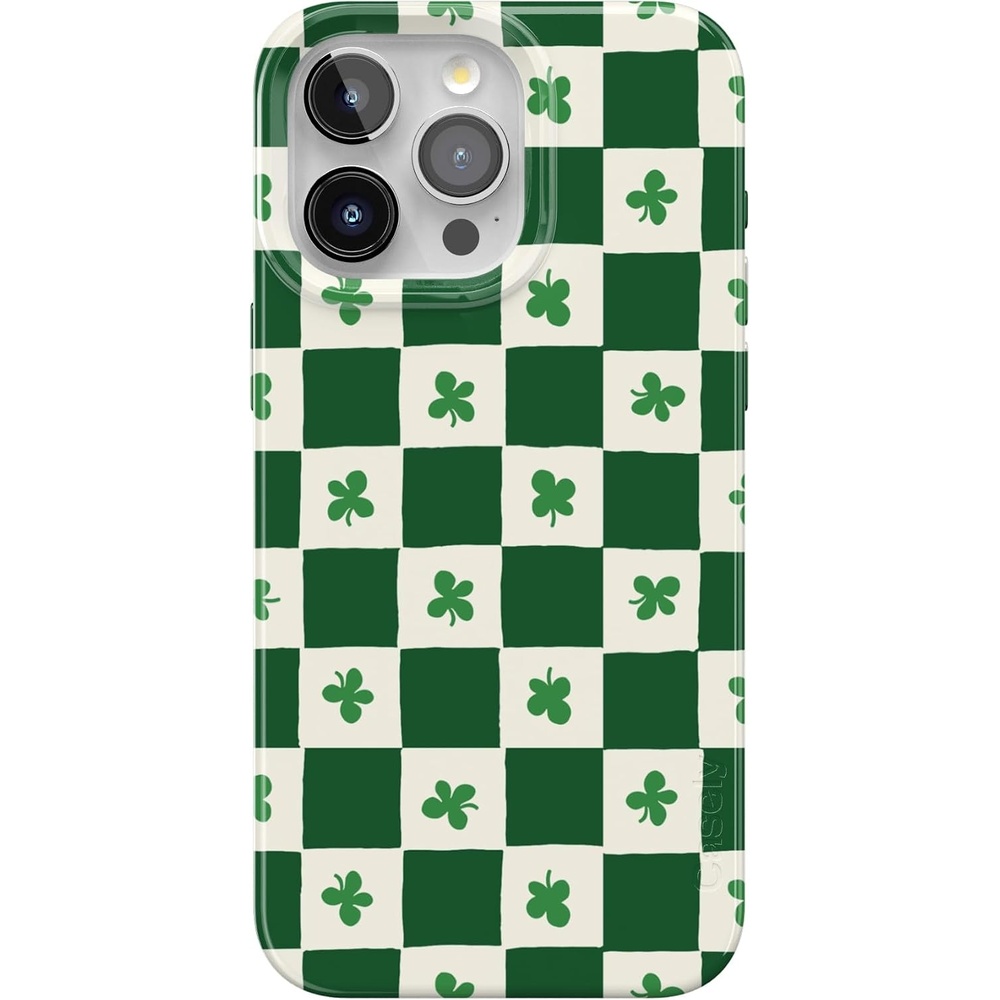 image:imageCasely iPhone 15 Pro Max Case  Clear Skies  Clear Shimmer  Compatible with MagSafe  Classic Ultra Slim DesignLucky You  Shamrock