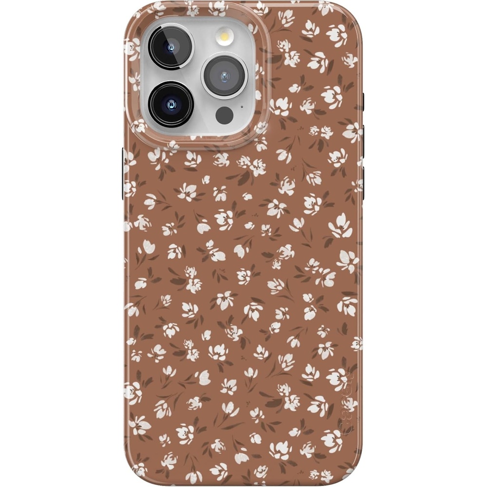 image:imageCasely iPhone 15 Pro Max Case Clear Skies Clear Shimmer Compatible with MagSafe Classic Ultra Slim DesignMocha Meadow Tiny Flowers