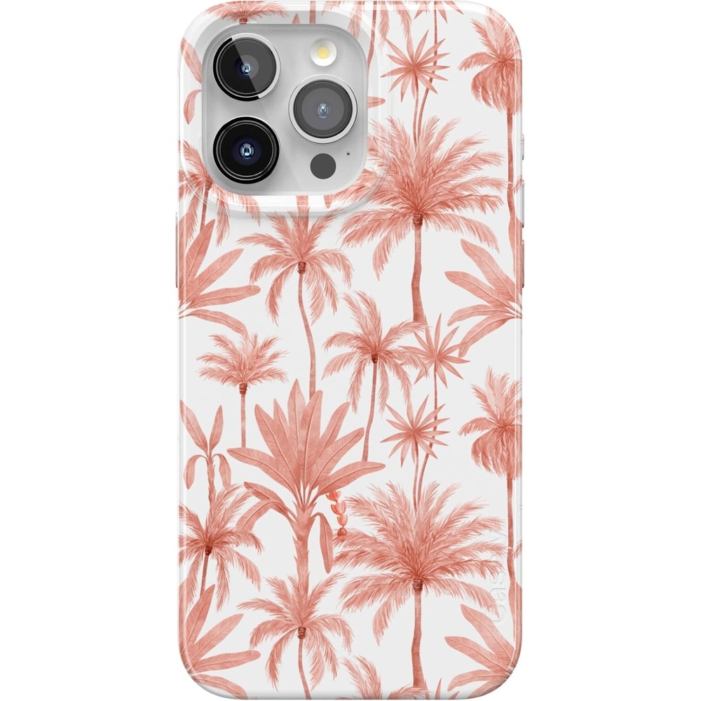 image:imageCasely iPhone 15 Pro Max Case Clear Skies Clear Shimmer Compatible with MagSafe Classic Ultra Slim DesignPerfect Paradise Tropical Palm Tree Floral
