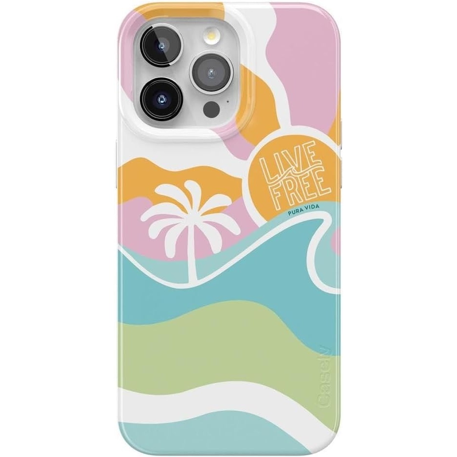 image:imageCasely iPhone 15 Pro Max Case  Clear Skies  Clear Shimmer  Compatible with MagSafe  Classic Ultra Slim DesignPura Vida  Tropical Dreams