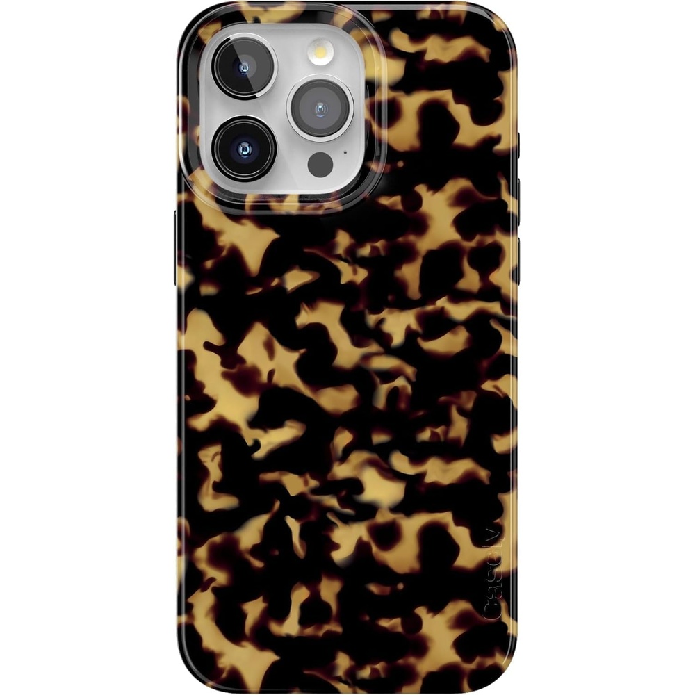image:imageCasely iPhone 15 Pro Max Case Clear Skies Clear Shimmer Compatible with MagSafe Classic Ultra Slim DesignShell Shocked Tortoise Print