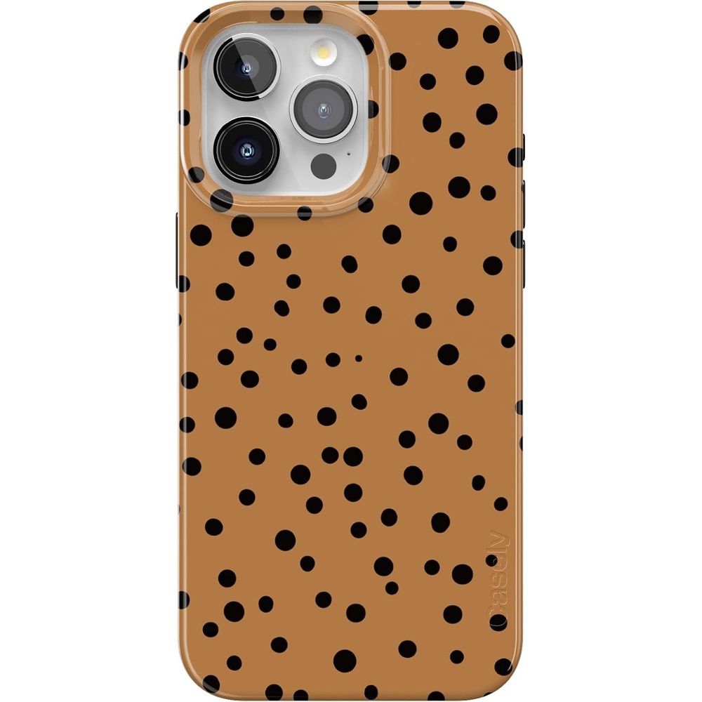 image:imageCasely iPhone 15 Pro Max Case Clear Skies Clear Shimmer Compatible with MagSafe Classic Ultra Slim DesignSpot On Dotted Animal Print