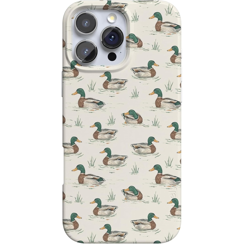 image:imageCasely iPhone 15 Pro Max Case Clear Skies Clear Shimmer Compatible with MagSafe Classic Ultra Slim DesignThe Boyfriend Collection Mallard Co