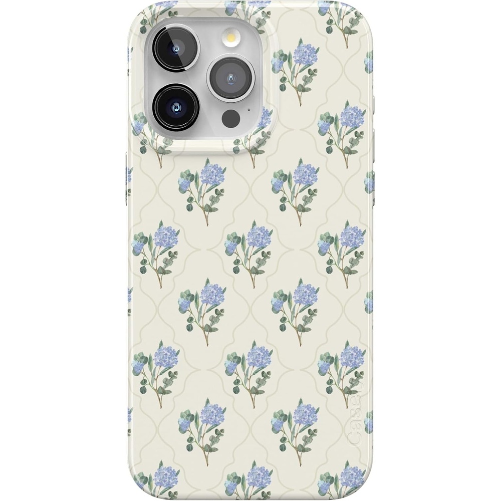 image:imageCasely iPhone 15 Pro Max Case  Clear Skies  Clear Shimmer  Compatible with MagSafe  Classic Ultra Slim DesignVintage Garden  Blue Hydrangea