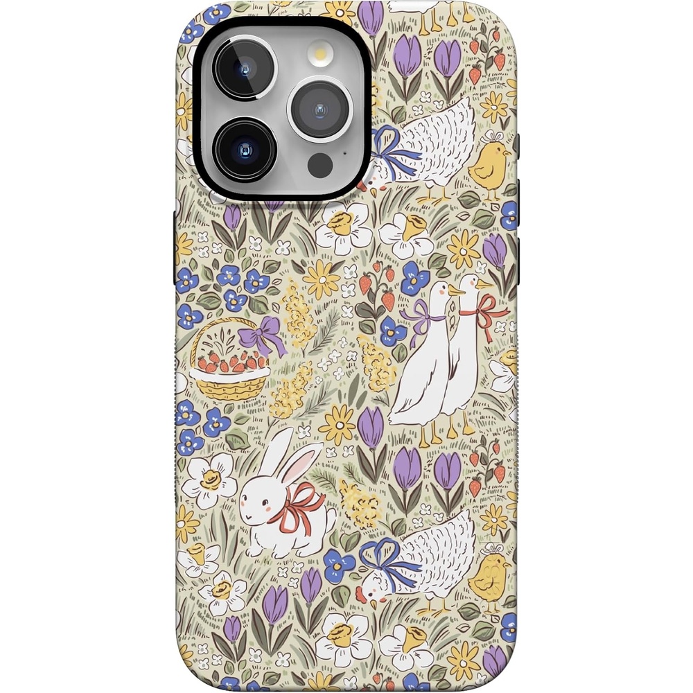 image:imageCasely iPhone 15 Pro Max Case  Storybook Stroll  Spring Garden  Bold Protective Design  Compatible with MagSafe