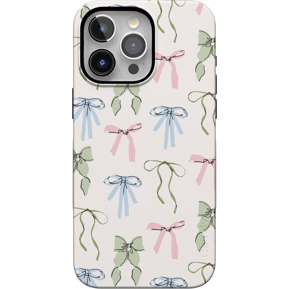 image:imageCasely iPhone 15 Pro Max Case Whimsy Girlie Pastel Bows Bold Protective Design Compatible with MagSafe