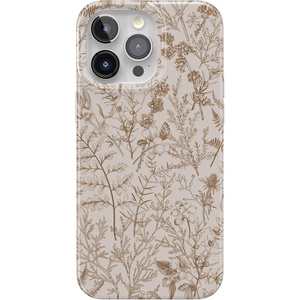 Casely iPhone 15 Pro Max Case | Clear Skies | Clear Shimmer | Compatible with MagSafe | Classic Ultra Slim Design(Beige Garden | Neutral Floral)