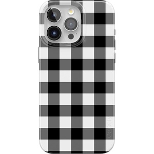 Casely iPhone 15 Pro Max Case | Clear Skies | Clear Shimmer | Compatible with MagSafe | Classic Ultra Slim Design(Check Me Out | Checkerboard)