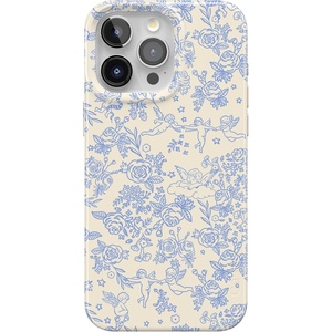 Casely iPhone 15 Pro Max Case | Clear Skies | Clear Shimmer | Compatible with MagSafe | Classic Ultra Slim Design(Cupid’s Canvas | Periwinkle Floral)