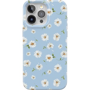 Casely iPhone 15 Pro Max Case | Clear Skies | Clear Shimmer | Compatible with MagSafe | Classic Ultra Slim Design(Daisy Daydream | Baby Blue Floral)