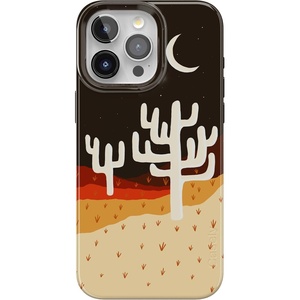 Casely iPhone 15 Pro Max Case | Clear Skies | Clear Shimmer | Compatible with MagSafe | Classic Ultra Slim Design(Desert Nights | Cactus Colorblock)