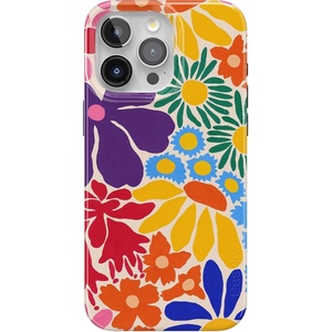 Casely iPhone 15 Pro Max Case | Clear Skies | Clear Shimmer | Compatible with MagSafe | Classic Ultra Slim Design(Flower Patch | Multi-Color Floral)