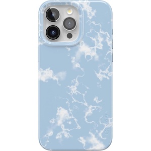 Casely iPhone 15 Pro Max Case | Clear Skies | Clear Shimmer | Compatible with MagSafe | Classic Ultra Slim Design(Light Blue Skies | Marble Clouds)