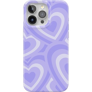 Casely iPhone 15 Pro Max Case | Clear Skies | Clear Shimmer | Compatible with MagSafe | Classic Ultra Slim Design(Love Song | Lavender Heart)