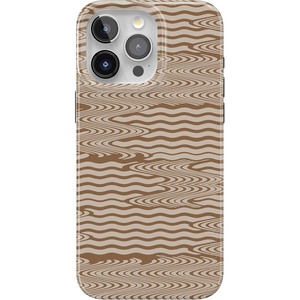 Casely iPhone 15 Pro Max Case | Clear Skies | Clear Shimmer | Compatible with MagSafe | Classic Ultra Slim Design(Mocha Ripple | Brown Waves)