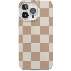 Casely iPhone 15 Pro Max Case | Clear Skies | Clear Shimmer | Compatible with MagSafe | Classic Ultra Slim Design(Neutral Checkerboard | Fit Check)