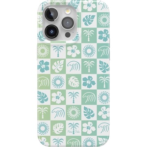 Casely iPhone 15 Pro Max Case | Clear Skies | Clear Shimmer | Compatible with MagSafe | Classic Ultra Slim Design(Pura Vida | Coastal Checkers)