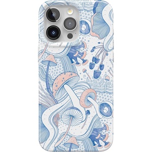 Casely iPhone 15 Pro Max Case | Clear Skies | Clear Shimmer | Compatible with MagSafe | Classic Ultra Slim Design(The Fun Guy | Enchanted Forest Mushroom Floral)