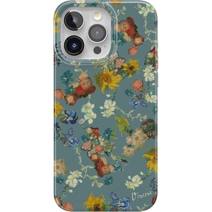 Casely iPhone 15 Pro Max Case | Clear Skies | Clear Shimmer | Compatible with MagSafe | Classic Ultra Slim Design(Van Gogh | Vincent’s Flowers)