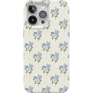 Casely iPhone 15 Pro Max Case | Clear Skies | Clear Shimmer | Compatible with MagSafe | Classic Ultra Slim Design(Vintage Garden | Blue Hydrangea)