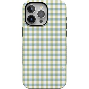 Casely iPhone 15 Pro Max Case | Pastel Picnic | Blue & Green Gingham | Bold Protective Design | Compatible with MagSafe